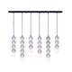 Kalco - 522066MB - Six Light Island Pendant - Pearls - Matte Black