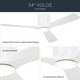 Volos 54" Ceiling Fan (300154MWH)