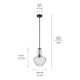 Everly One Light Pendant (42141BKCS)