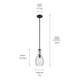 Everly One Light Pendant (42456BKCS)
