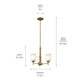 Shailene Three Light Mini Chandelier (43670NBR)