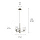 Shailene Three Light Mini Chandelier (43670NICLR)