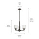 Shailene Three Light Mini Chandelier (43670OZCLR)
