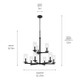 Crosby Nine Light Chandelier (44014BK)