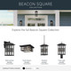 Beacon Square Two Light Outdoor Ceiling Mount (49834BKT)
