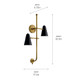 Sylvia Two Light Wall Sconce (52174BK)