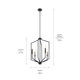 Armand Four Light Foyer Pendant (52351BK)