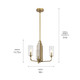 Kimrose Three Light Chandelier (52410BNB)