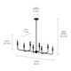 Alvaro Eight Light Linear Chandelier (52693BK)