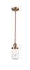 Innovations - 201S-AC-G312 - One Light Mini Pendant - Franklin Restoration - Antique Copper