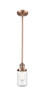 Innovations - 201S-AC-G314 - One Light Mini Pendant - Franklin Restoration - Antique Copper