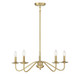 Meridian - M100120NB - Five Light Chandelier - Natural Brass