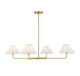 Meridian - M100121NB - Four Light Chandelier - Natural Brass