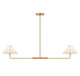 Meridian - M100122NB - Two Light Linear Chandelier - Natural Brass