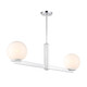 Two Light Linear Chandelier (M100124CH)
