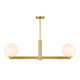 Meridian - M100124NB - Two Light Linear Chandelier - Natural Brass