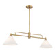 Meridian - M100136NB - Two Light Linear Chandelier - Natural Brass