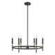 Meridian - M100140MBKNB - Six Light Chandelier - Matte Black and Natural Brass