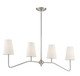 Mchan Four Light Linear Chandelier (M10078BN)