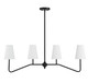 Four Light Linear Chandelier (M10078MBK)