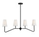 Four Light Linear Chandelier (M10078MBK)