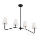 Four Light Linear Chandelier (M10078MBK)