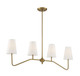 Mchan Four Light Linear Chandelier (M10078NB)