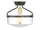 Meridian - M60011ORBNB - One Light Semi-Flush Mount - Msemi - Oil Rubbed Bronze with Natural Brass