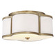 Meridian - M60020NB - Three Light Flush Mount - Msemi - Natural Brass