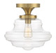 Meridian - M60069NB - One Light Semi-Flush Mount - Natural Brass