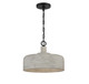 Meridian - M70103WGBK - One Light Pendant - Weathered Gray with Black