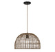 Meridian - M70105DR - One Light Pendant - Dark Rattan with a Dark Brown Socket