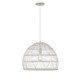 Meridian - M70106WR - One Light Pendant - White Rattan w/White