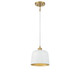 Meridian - M70118WHNB - One Light Pendant - White with Natural Brass
