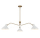 Meridian - M7019WHNB - Three Light Pendant - White w/Natural Brass
