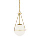 Meridian - M7025NB - One Light Pendant - Natural Brass
