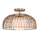 Meridian - M7043NB - One Light Convertible Pendant/Semi-Flush - Natural Brass