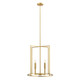 Meridian - M7044NB - Four Light Pendant - Natural Brass