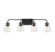 Meridian - M80045MBK - Four Light Bathroom Vanity Light - Mbath - Matte Black