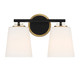 Meridian - M80077MBKNB - Two Light Bathroom Vanity - Matte Black and Natural Brass