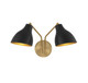 Meridian - M90075MBKNB - Two Light Wall Sconce - Matte Black w/Natural Brass