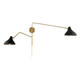 Meridian - M90088MBKNB - Two Light Wall Sconce - Matte Black with Natural Brass