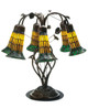 Meyda Tiffany - 102415 - Six Light Table Lamp - Stained Glass Pond Lily - Mahogany Bronze