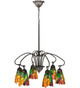 Meyda Tiffany - 104887 - Six Light Chandelier - Iris - Mahogany Bronze