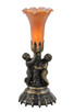 Meyda Tiffany - 11021 - One Light Mini Lamp - Amber - Antique Brass