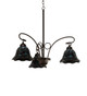 Tiffany Peacock Feather Three Light Chandelier (110685)