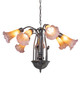 Amber/Purple Seven Light Chandelier (11674)