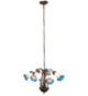 Pink/Blue Seven Light Chandelier (11687)