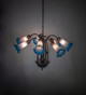 Pink/Blue Seven Light Chandelier (11687)