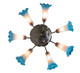 Pink/Blue Seven Light Chandelier (11687)